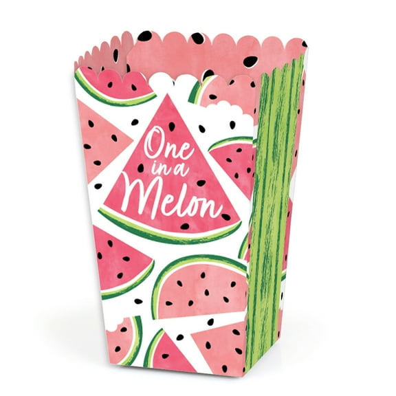 Big Dot of Happiness Sweet Watermelon - Fruit Party Favor Popcorn Treat Boxes - Set of 12