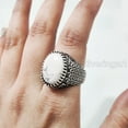 thumbnail image 2 of Howlite Mans Ring, Natural Howlite Ring, White Turquoise, Silver Jewelry, 925 Silver Ring, Birthday Gift, Heavy Mens Ring, Arabic Design, Ottoman Style Ring, Christmas, Turkey Mens Signet Ring, 2 of 7
