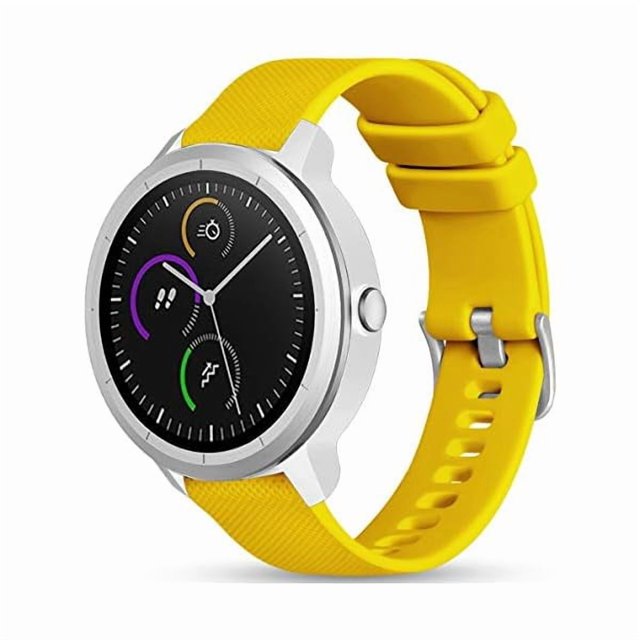 Chenchen 20mm Strap for Garmin Vivoactive 3/3 Music/Venu/Venu 2 Plus/sq/sq 2/Forerunner 245/645/55, Soft Silicone Watch Band Replacement for Garmin Vivomove HR/Instinct 2S/Fenix 7S