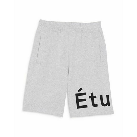 Etudes Tempera Men's Organic Cotton Logo Shorts in Heather Gray-Size Large