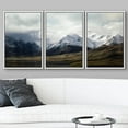 thumbnail image 3 of wall26 - 3 Piece Framed Canvas Wall Art - Snow Covered Mountains Under Cloudy Sky - Modern Home Art Stretched and Framed Canvas Ready to Hang - 24"x36"x3 White, 3 of 5