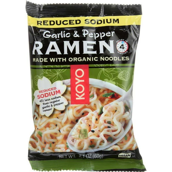 Koyo Foods Organic Garlic Pepper Ramen Noodles, 2.1 Ounce -- 12 per case.
