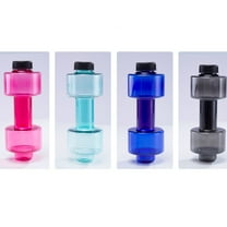 MUSEYA Sport Cap Water Bottle Gym Dumbbell Shaped Bottle Blue 1Set