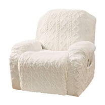 AUQ Elastic Fabric Jacquard Large Recliner Chair Slipcover,Beige