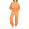 thumbnail image 5 of Girls Boys Hoodie and Sweatpants Athletic Fleece Sweatsuit 2 Piece Jogger Set Tracksuit Fall Winter Outfits New 2 Piece Loungewear Set Girls Orange 8-9 Years, 5 of 6