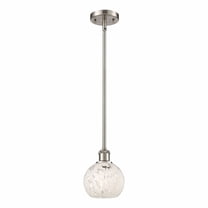 Innovations Lighting - White Mouchette - 1 Light Stem Hung Mini Pendant In