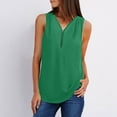 thumbnail image 3 of Cameland Camisoles d'Été Sans Manches pour Femmes à Fermeture Éclair, Tunique Décontractée à Col en V, Blouse à Manches Roulables, 3 of 7