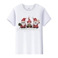thumbnail image 2 of Lroveb Christmas Shirts for Women Plus Size Gnome Print Round Neck Short Sleeve T Shirt Top Graphic T Shirts, 2 of 5