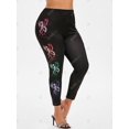 thumbnail image 2 of Más el tamaño de la mariposa de Halloween Esqueleto de impresión leggings Rosegal Leggings de talla grande, 2 of 5