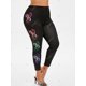 thumbnail image 2 of Más el tamaño de la mariposa de Halloween Esqueleto de impresión leggings Rosegal Leggings de talla grande, 2 of 5