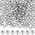 thumbnail image 1 of 1 caja de 200 cuentas de acero inoxidable de 5 mm, espaciadoras redondas, sueltas, pequeñas, sin costuras, de metal sólido., 1 of 6