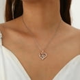 thumbnail image 6 of Ydou Rose Heart Initial Necklace for Women, 14K White Gold Plated Love Heart Letters with Rose Flower Pendant Necklace for Women, 6 of 9