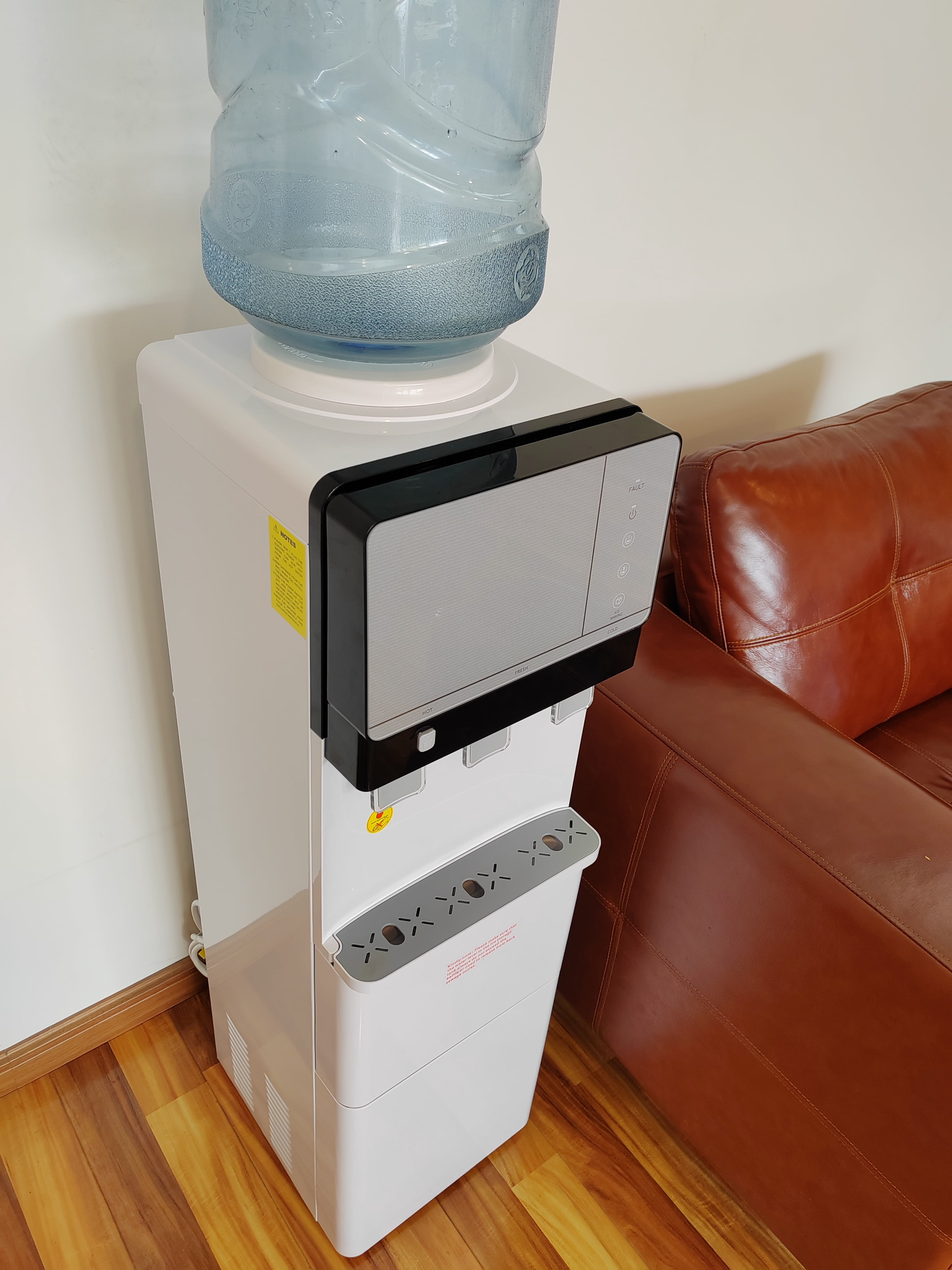 IKT 3 in 1 Water Cooler Dispenser with Ice Maker for 5 Gallon Bottle 27 lbs in 24 hrs 3 Temperature Night Light Perfect for Home Office White