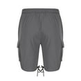 thumbnail image 6 of Iugvhana Mens Drawstring Cargo Shorts Classic Regular Fit Solid Color Multi Pockets Short Summer Sports Casual Half Pants Dark Gray XXXL, 6 of 9