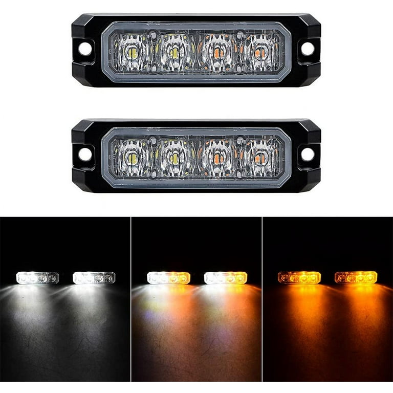  Nilight 8PCS LED Strobe lights 12V Sync Feature Amber
