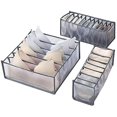 thumbnail image 1 of Organizadores De Almacenamiento De Ropa Interior, 3 Juegos De Almacenamiento Y Cajones Para Sujetadores, Calcetines Y Ropa Interior, 6+7+11 Contenedores De Almacenamiento De Baño De Rejilla, Gris, 1 of 4