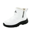 thumbnail image 2 of Willtoo Women Winter Boots Warm Fur Lined Ankle Bootie Slip on Platform Anti-Slip Plush Outdoor Hiking Walking Shoes White, 2 of 4