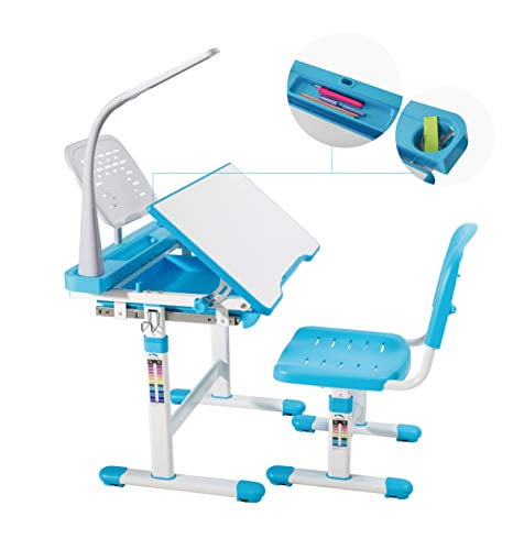 Height Adjustable Children Desk and Chair Set Student Study Table School Desk 