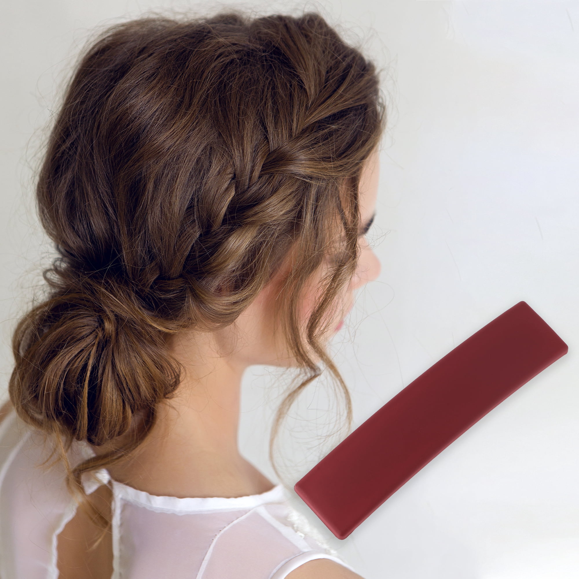 Unique Bargains Classic Grace Square Hair Clips Hairdo Clip for Women Wine Red