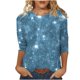 thumbnail image 4 of Heisall Womens Tops 3/4 Sleeve Round Neck Loose Casual Tshirts Striped Print Pullover, 4 of 6