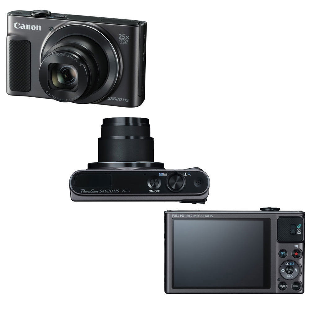 Canon PowerShot SX620 HS 20.2MP 25X Zoom Wifi / NFC Full HD 1080p Digital  Camera (Black) with 8GB Memory Card