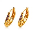 thumbnail image 3 of Gold Plating Hoop Earrings for Women,Hollow Oval Hoop Earrings Hypoallergenic U Shaped Hoops Earring for Jewelry Gifts, 3 of 10