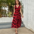 thumbnail image 3 of Red And Black Leopard Print Sleeveless Dress Summer Women Clothes Dress for Pregnant Women Dresses, 3 of 9