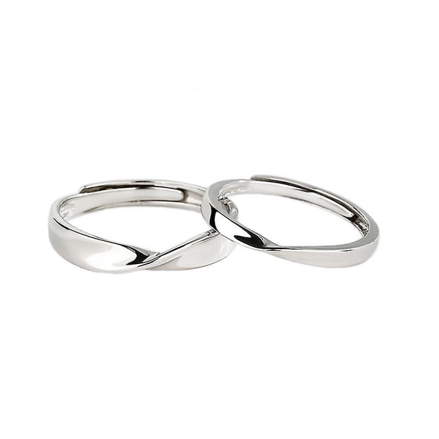 Juego de Anillos de nudo de amor TANGJMXG plata de ley 925 para el y para ella ajustable