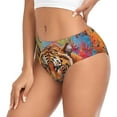 thumbnail image 2 of Fotbe Colorful Plant Tiger Calzones Estampados para Mujer – Ropa Interior de Algodón, Cómoda, Suave y Elástica-3X-Large, 2 of 6