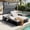Gray, variant on Mintazer 72.8" Outdoor Double Chaise Lounge with Adjustable Canopy & Pop-Up Side Table, Patio Double Sunbed with Arched Armrests for Patio Poolside, Brown & Blue