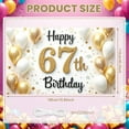 thumbnail image 2 of Glittery Design Happy 67th Birthday Banner Gold Number 67th Birthday Display Colorful Balloons Polka Dot Pattern Birthday Backdrop for 67th Birthday Party Indoor Decoration Photo Shoot, 2 of 8