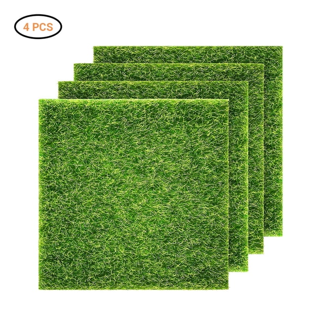 Césped Artificial para jardín, adorno en miniatura, césped artesanal, 4 Uds.