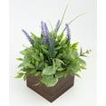 Mainstays 12" Artificial Lavender Plant in Brown Wood Box