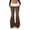 Coffee -AW23, variant on Foldover Flare Pants for Women Low Rise Stretchy Yoga Pants, Flared Leggings, Fall Winter Trendy Pant, Lightweight, Casual Coffee L