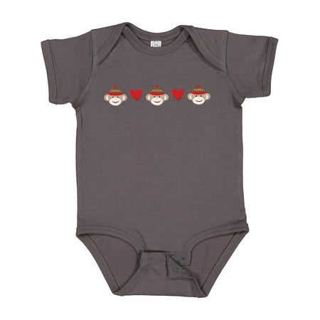 

Inktastic Sock Monkey Heart Border Boys or Girls Baby Bodysuit