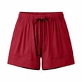 thumbnail image 4 of CPNG Kids Girls Boys Cotton Shorts Comfort Soft Sport Jogger Shorts Casual Elastic High Waist Drawstring Shorts(Red,12-13 Years), 4 of 4
