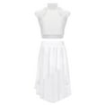 thumbnail image 3 of vastwit Children Girls Ballet Lyrical Dance Outfit Rhinestone Tank Crop Top+Chiffon Skirt 2pcs Sets White 14, 3 of 7