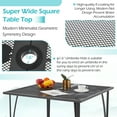 thumbnail image 4 of AECOJOY 5-Piece Outdoor Patio Dining Set with 4 Stackable Patio Dining Chairs and Square Patio Metal Table for Yard Garden Backyard Poolside, Dark Gray, 4 of 7