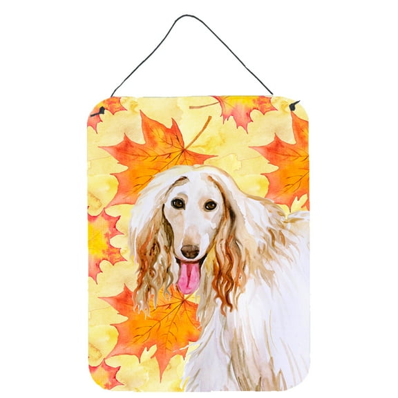 Carolines Treasures BB9963DS1216 Afghan Hound Fall Wall or Door Hanging Prints Yellow 12WX16H multicolor