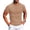 Khaki, variant on LVHAOGJOB Mens Sport Shirts Solid Color Crew Neck Cotton Summer Tee Shirt for Ladies Short Sleeve Yellow M