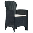 thumbnail image 3 of vidaXL 3 Piece Bistro Set Plastic Anthracite Rattan Look, 3 of 5
