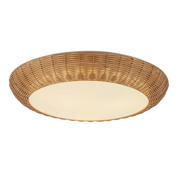 Alora Lighting Fm511421 Merida 3 Light 21" Wide Flush Mount Bowl Ceiling Fixture - Rattan