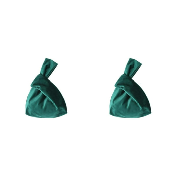 Minnieouse Bolso de muñeca con nudo de terciopelo Retro y de moda para mujer, monedero portátil de estilo elegante, verde negruzco verde negruzco 2piezas
