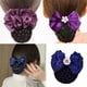 thumbnail image 3 of Sonducket Cubierta para moño de pelo para mujer, redecilla con diamantes de imitación, pasador con lazo, lazo, encaje, tocado de fiesta de flores para Accesorio para el cabello Azul Sonducket AP016768-03, 3 of 6