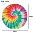 thumbnail image 6 of Colorful Rainbow Tie Dye Spiral Pattern Round Tablecloth 60"x60",Wrinkle Wipeable Table Cloth for Kitchen Dining Room Picnic Patio Party, 6 of 6