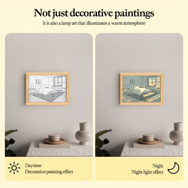 Lámpara decorativa de noche con pintura de luz LED 1800MAH recargable para regalos (A)