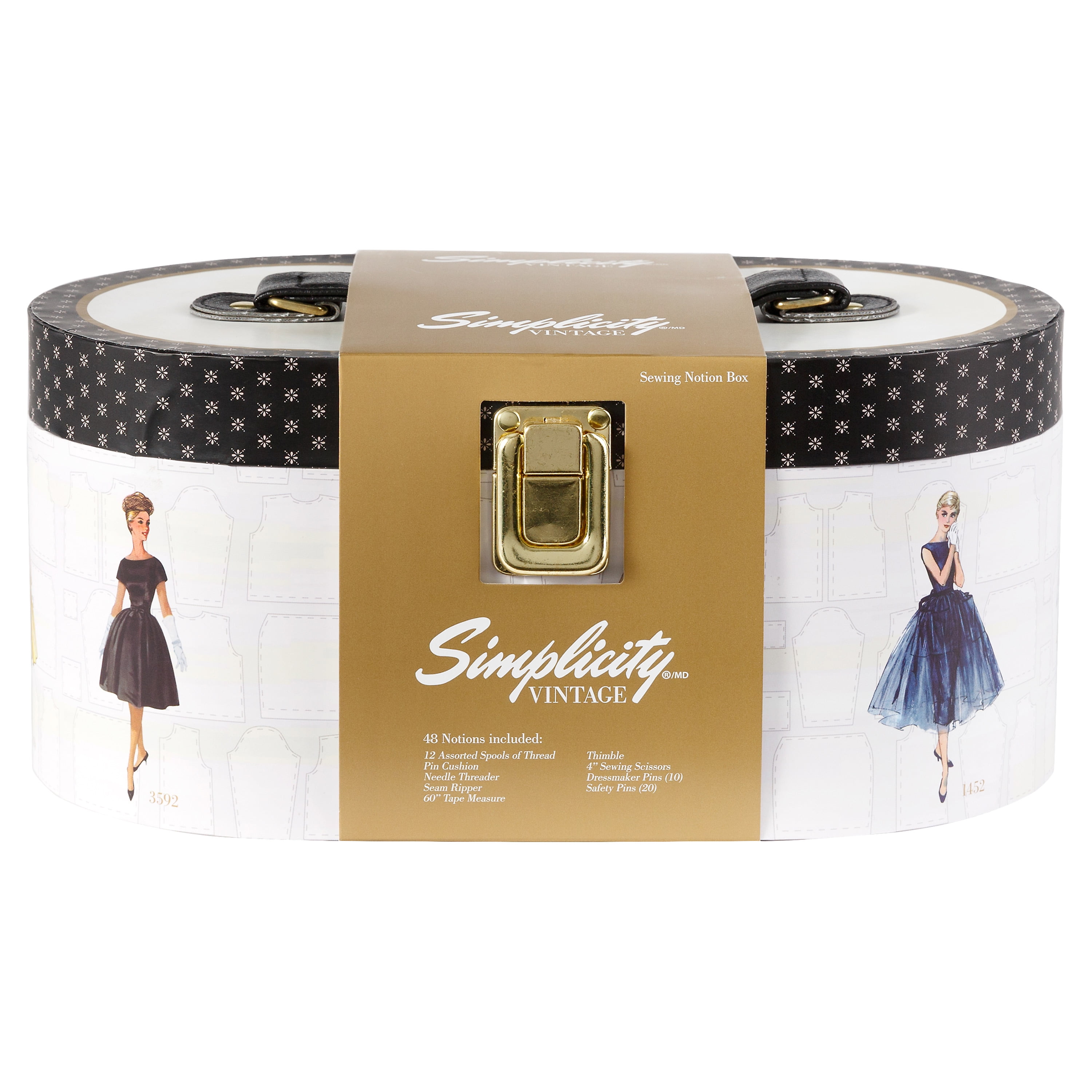 Simplicity Vintage Pattern Sewing Case Kit, Multicolor