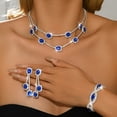 thumbnail image 4 of AEXTO Crystal Bridal Wedding Jewelry Set Sparkly Rhinestone Bracelet Earrings Prom Jewelry Accessories for Women, 4 of 7