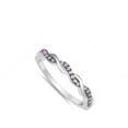 thumbnail image 4 of CHOOSE YOUR COLOR Pink CZ Criss Cross Knot Braid Ring .925 Sterling Silver Band Female Size 9, 4 of 4
