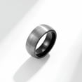 thumbnail image 2 of 4mm/6mm/8mm Tungsten Steel Bands Men's Silver Brushed Women's Black Ring Sz 6-12, 2 of 9